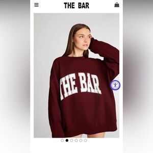 The Bar Maroon Crewneck Sweatshirt with White Logo